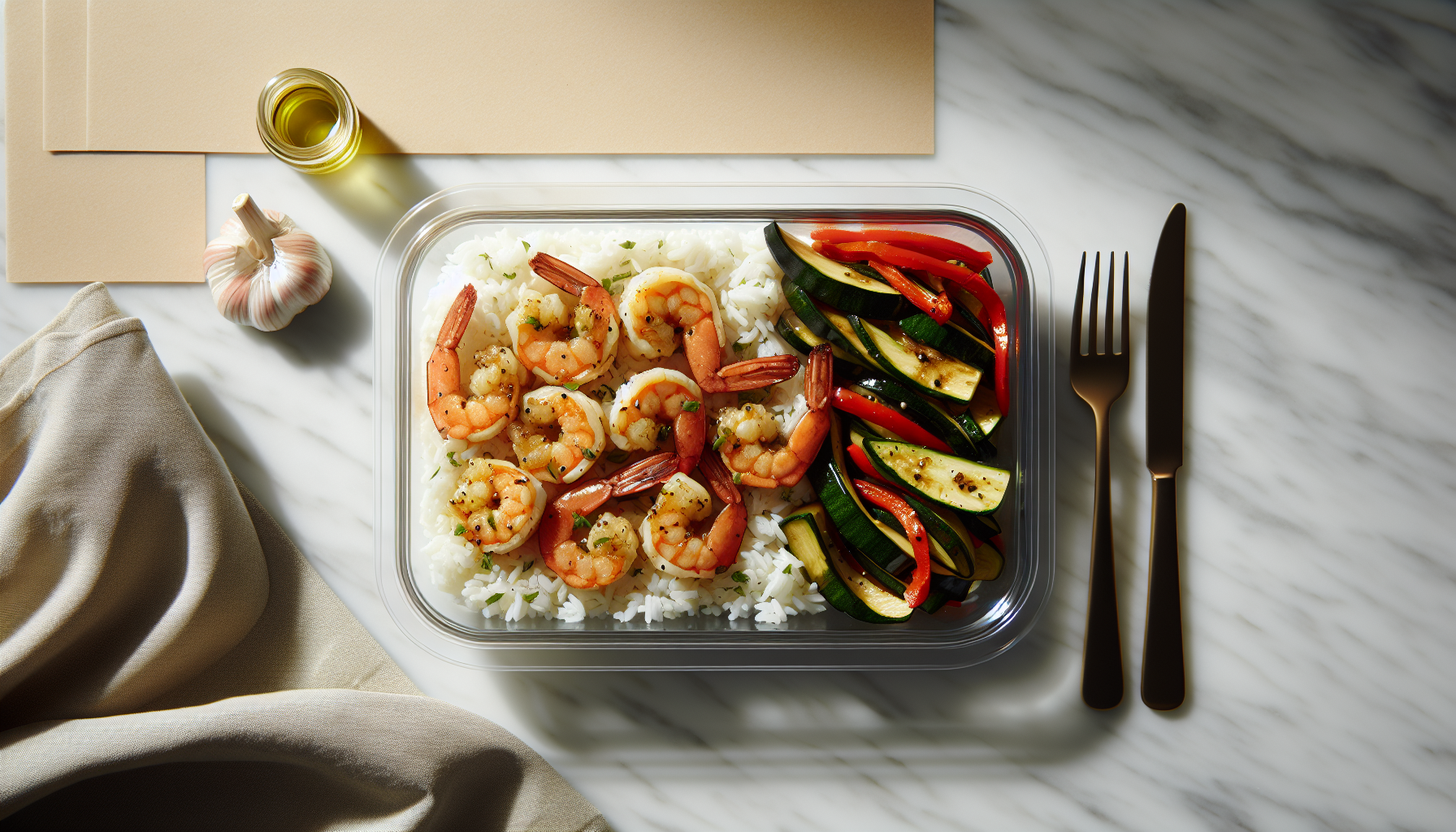 Camarones al Ajillo + Arroz Blanco